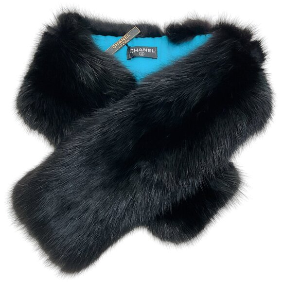 Chanel Black Mink Collar Scarf - Picture 1 of 4